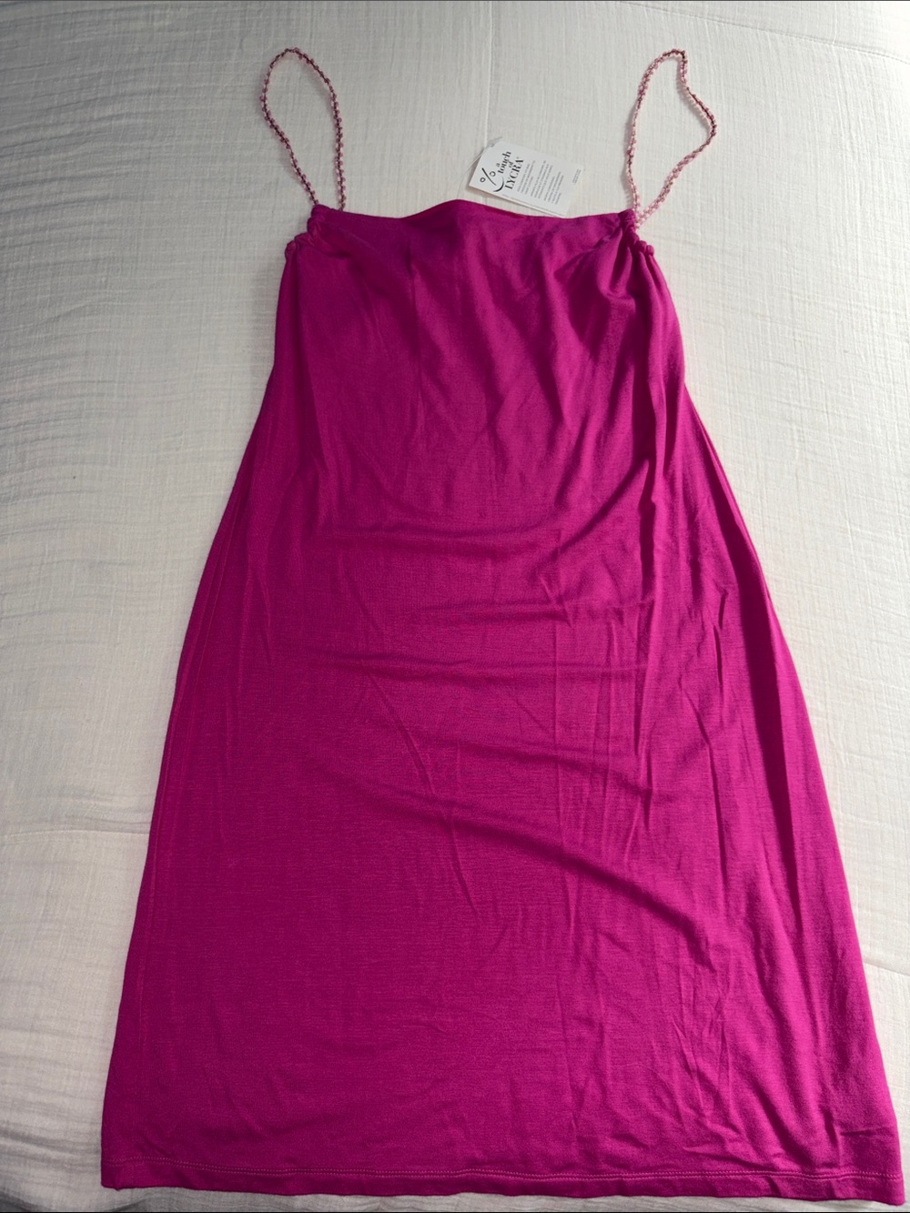 NWT Ralph Lauren Hot Pink Dress with Braided Thin Straps
